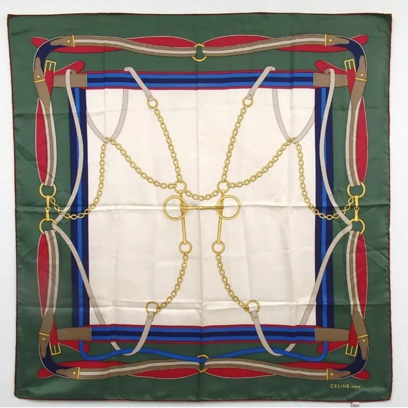 🔥🔥💯AUTHENTIC CELINE SILK SCARF GORGEOUS DESIGN EUC 🔥🔥 - Picture 1 of 13